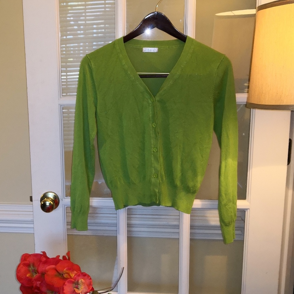 Green cardigan